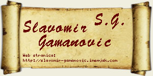 Slavomir Gamanović vizit kartica